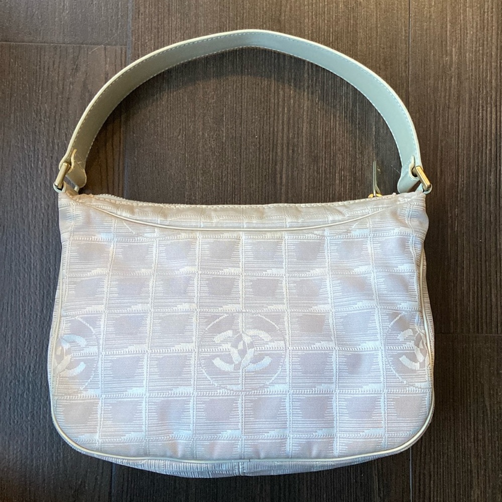 Pink Champagne Genuine Chanel Travel Ligne handbag
